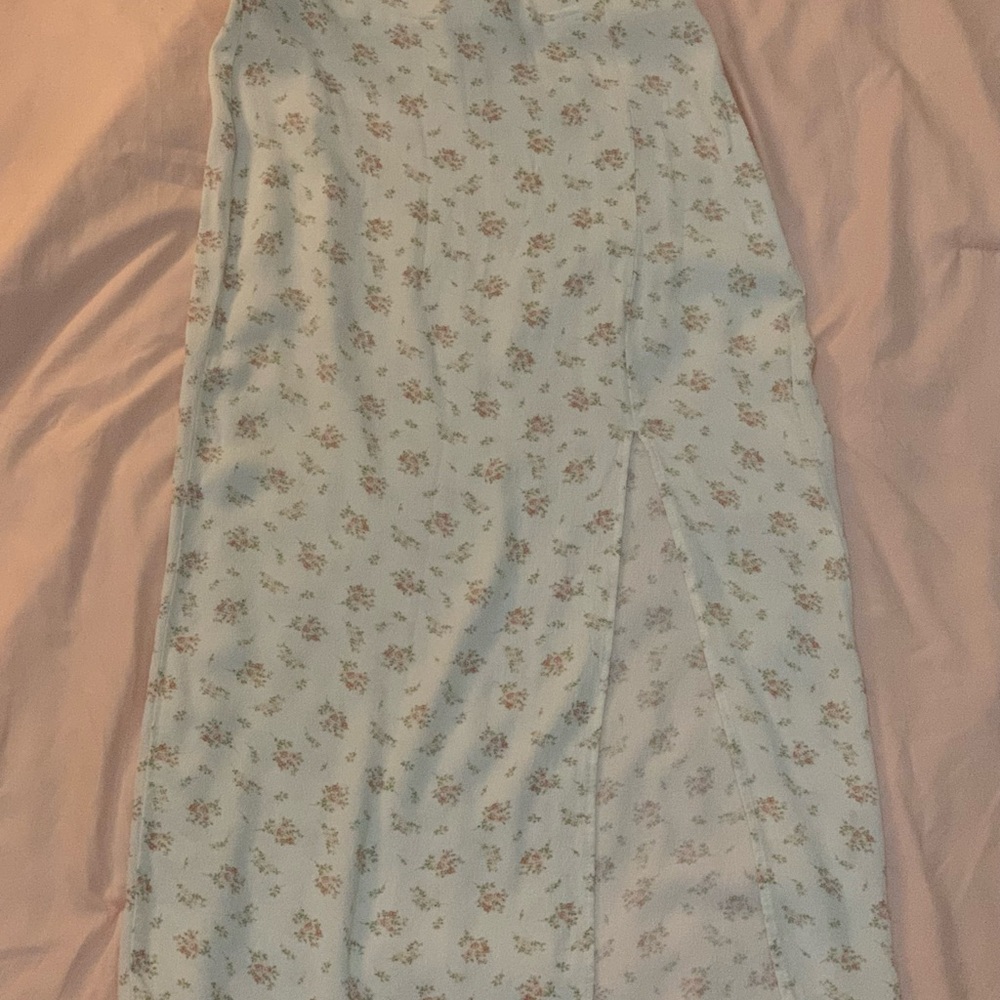 H&M Blue Maxi Pencil Skirt with Slit